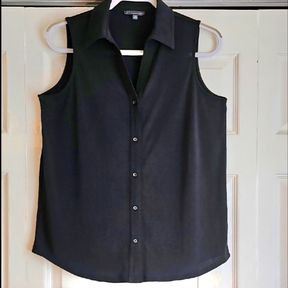 Adrianna Papell Black Tank Top Classic Sleeveless Style